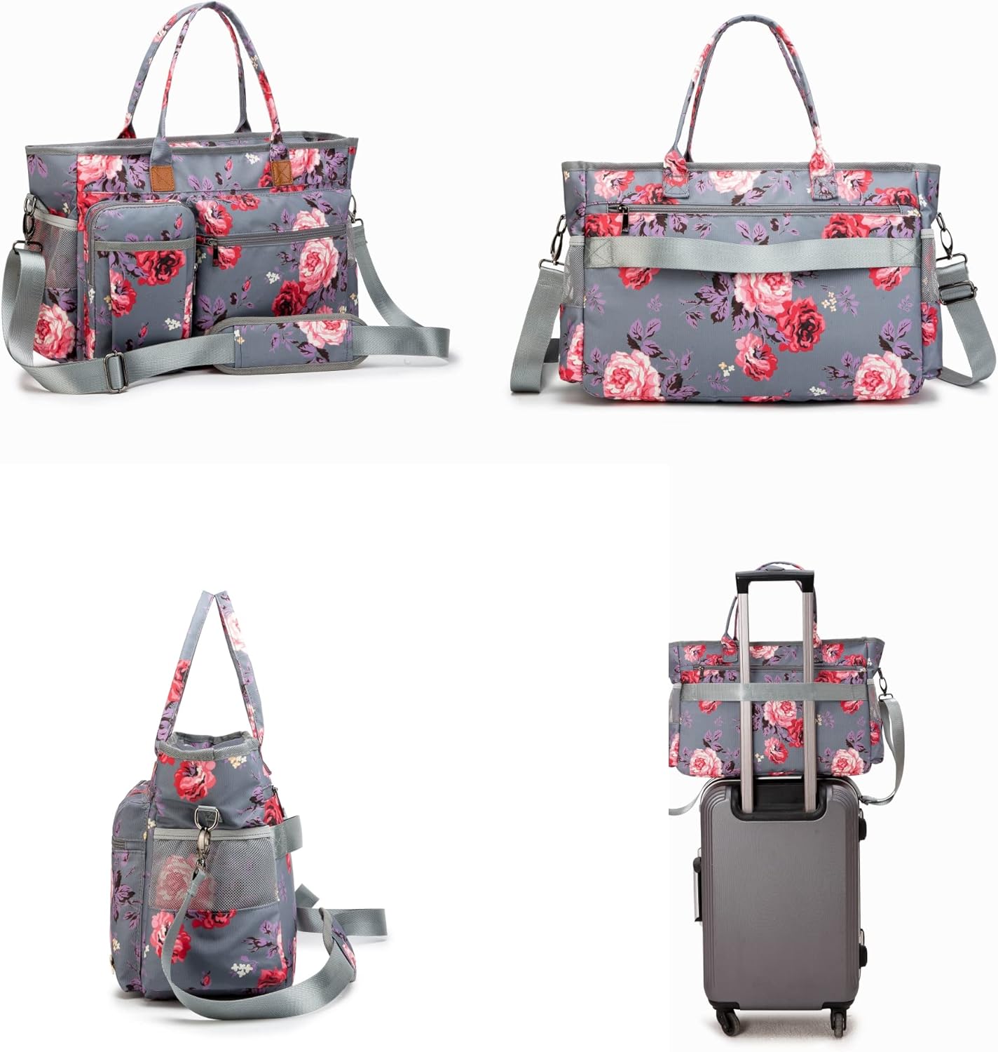 Laptop Tote Bag, Middle Size Computer Messenger Teacher Bag with 15.6'' Padded Laptop Sleeve - PuriLite