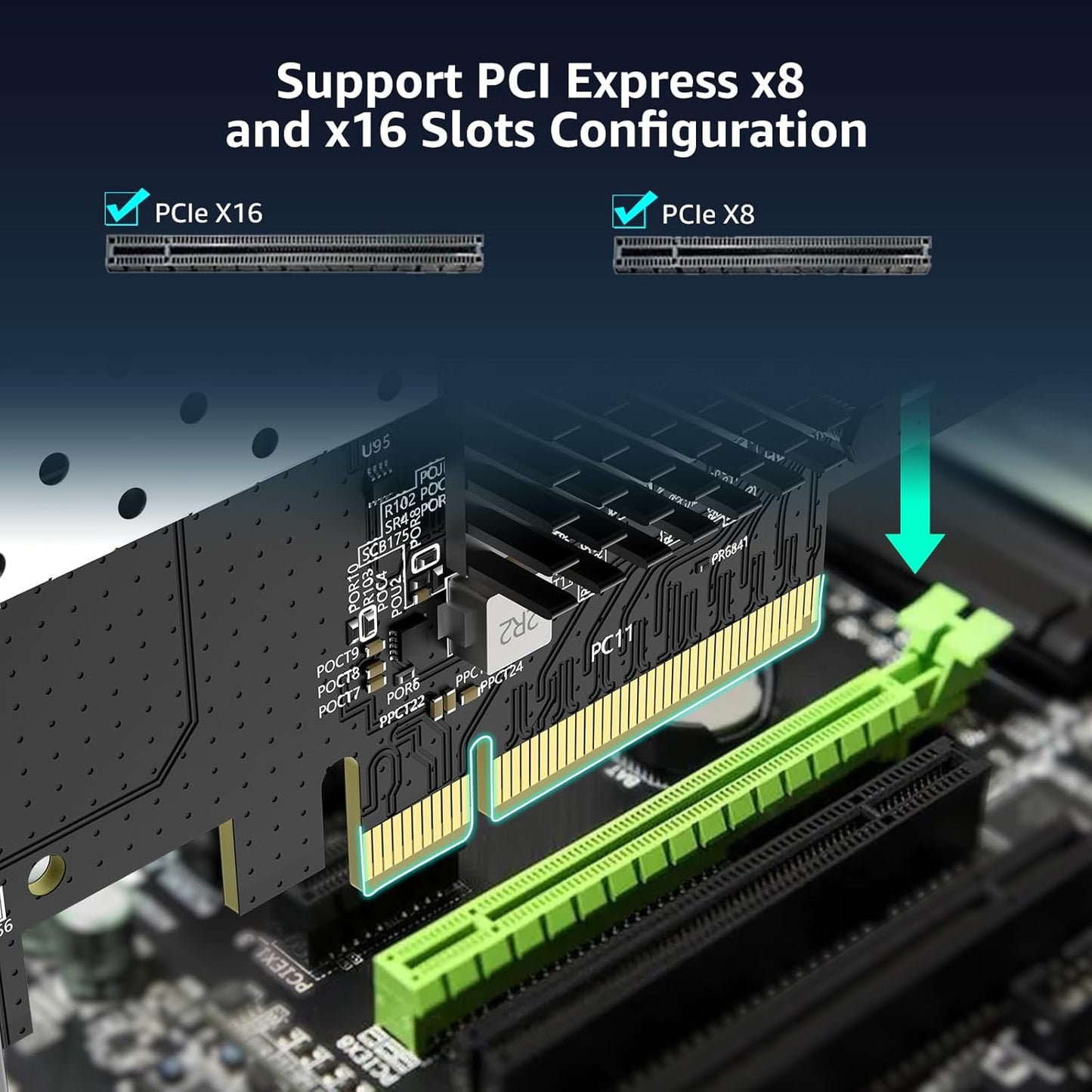 10G PCI-E Network Card with 10Gbps Dual RJ45 Ports, Intel X540-T2 Conrtoller, VIMIN 10Gb Ethernet Adapter Card Compatible with PCI Express X8, X16, Support Windows/Windows Server/Linux/VMware