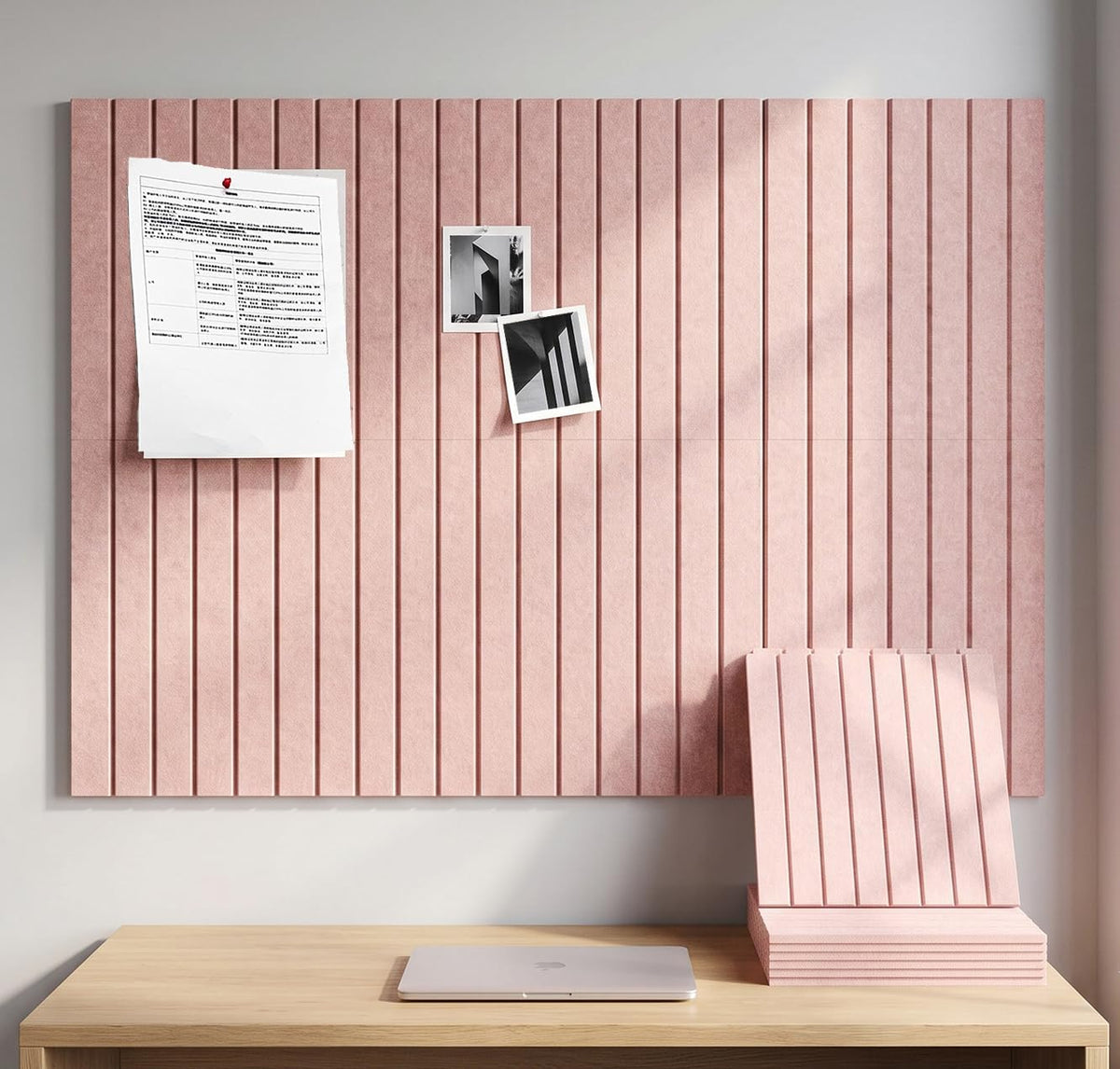 Large Cork Board for Wall 36" X 24"Alternative - 6 Pack Large Felt Bulletin Board with 48 Removable Adhesive Tabs,20 Pushpins,Felt Board for Home Office Wall and School Classroom Décor(Pink)
