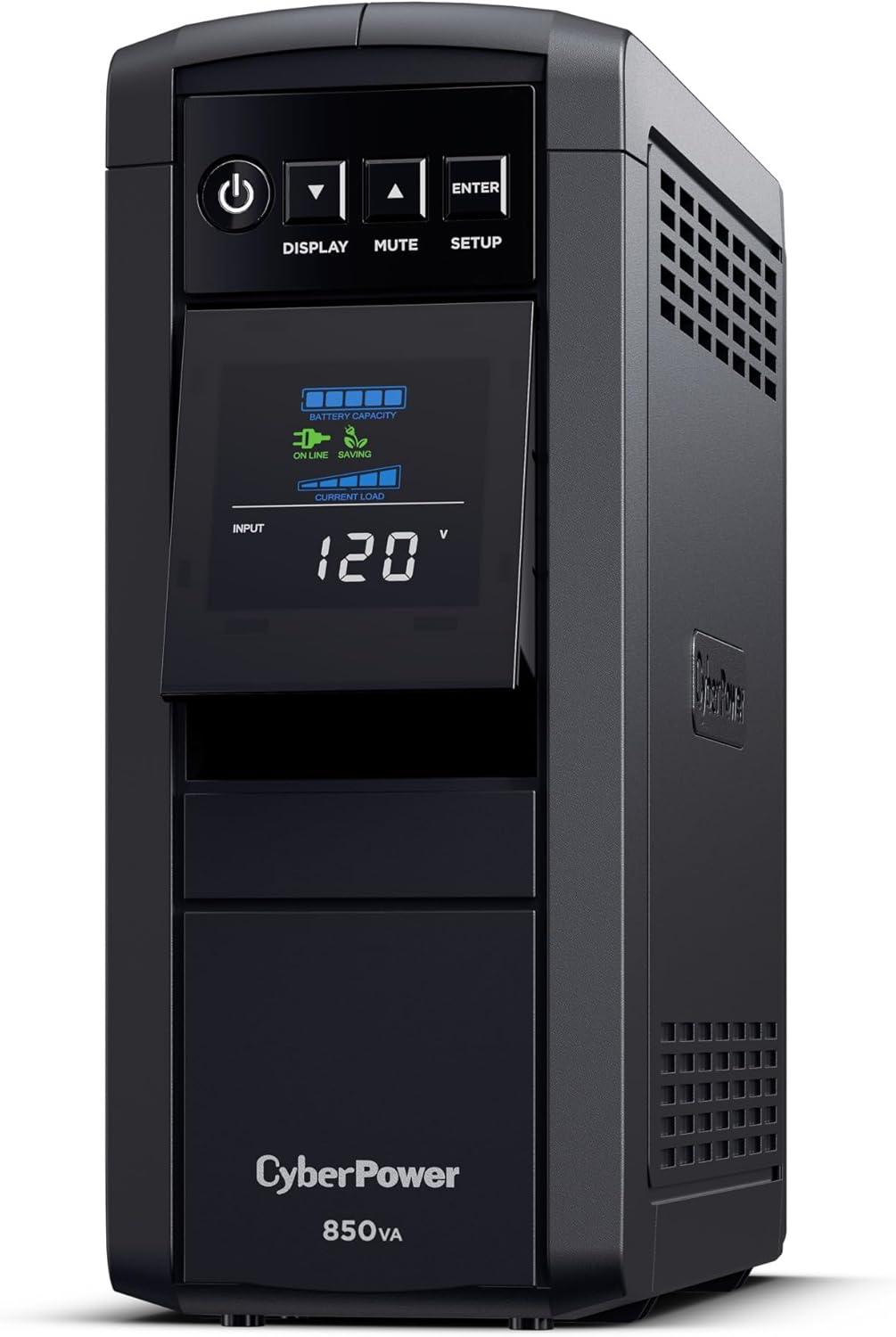 CyberPower CP1500PFCLCD PFC Sinewave UPS System, 1500VA/1000W, 12 Outlets, AVR, Mini Tower, Black