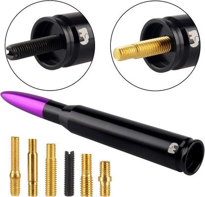 ONE250 Bullet Style Antenna, Compatible with Dodge RAM (RAM 1500, RAM 2500 or RAM 3500 1994-2024) & Ford F-Series (F-150 F-250 F-350 Super Duty Ford Raptor Ranger Trucks 1997-2024) (Silver)