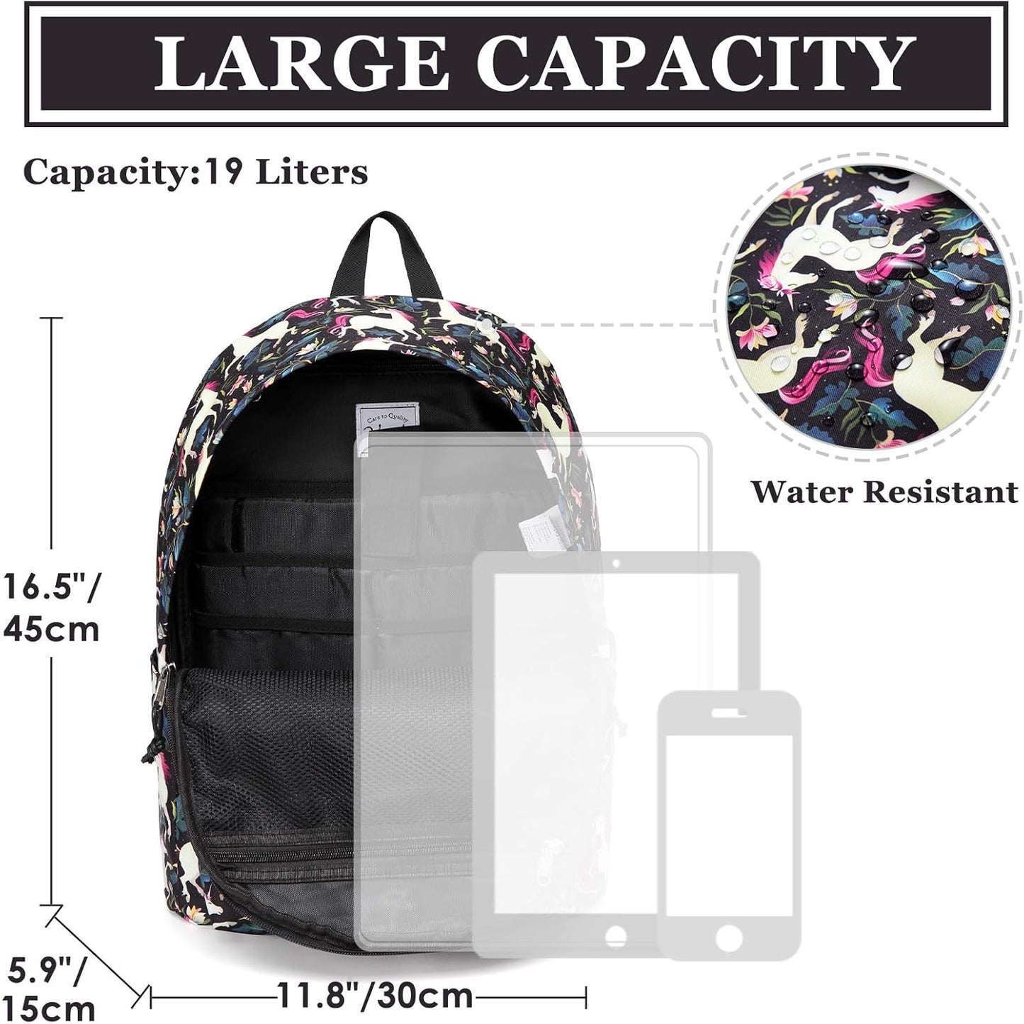 VASCHY Lightweight School Backpack for Women with Sleeve for 14" Laptop