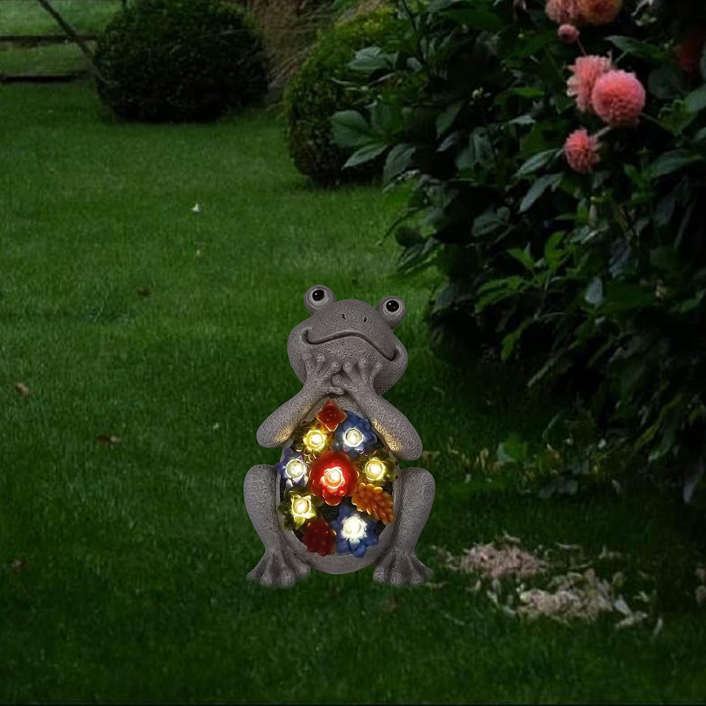 Nacome Solar Garden Outdoor Statues Turtle with Succulent 7 LED Lights - Lawn Decor Patio, Balcony, Yard Ornament - Birthday for Women/Mom/Grandma