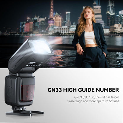 PHOTOOLEX Camera Flash Speedlite for Canon Nikon Sony Panasonic Olympus Fujifilm Pentax Sigma Minolta Leica and Other SLR Digital Cameras and Digital Cameras with Single Contact Hot Shoe