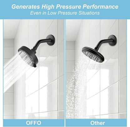 OFFO Shower Head, High Pressure Shower Head with Pause Mode, 9 Mode Fixed Showerheads for Strong Water Flow & Relaxing Shower Experience,Brushed Nickel