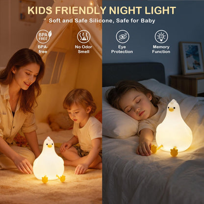 Auxmir Peepi Cute Chick Night Light for Kids, 2000mAh Rechargeable Silicone Baby Night Light with Touch Dimmable & RGB Colors, Portable LED Bedside Lamp with Timer for Nursery Bedroom, Ideal Gift