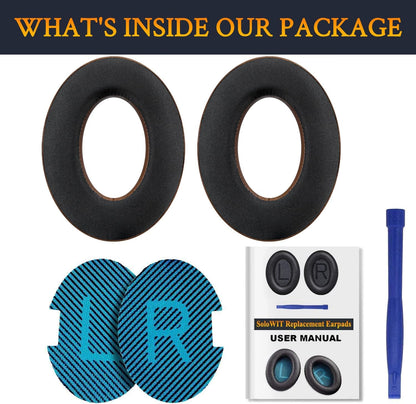 SoloWIT Earpads Cushions for Bose Headphones, Replacement Ear Pads for Bose QuietComfort 15 QC15 QC25 QC2 QC35/Ae2 Ae2i Ae2w/SoundTrue & SoundLink Around-Ear Series - QC25 PL Black&Blue