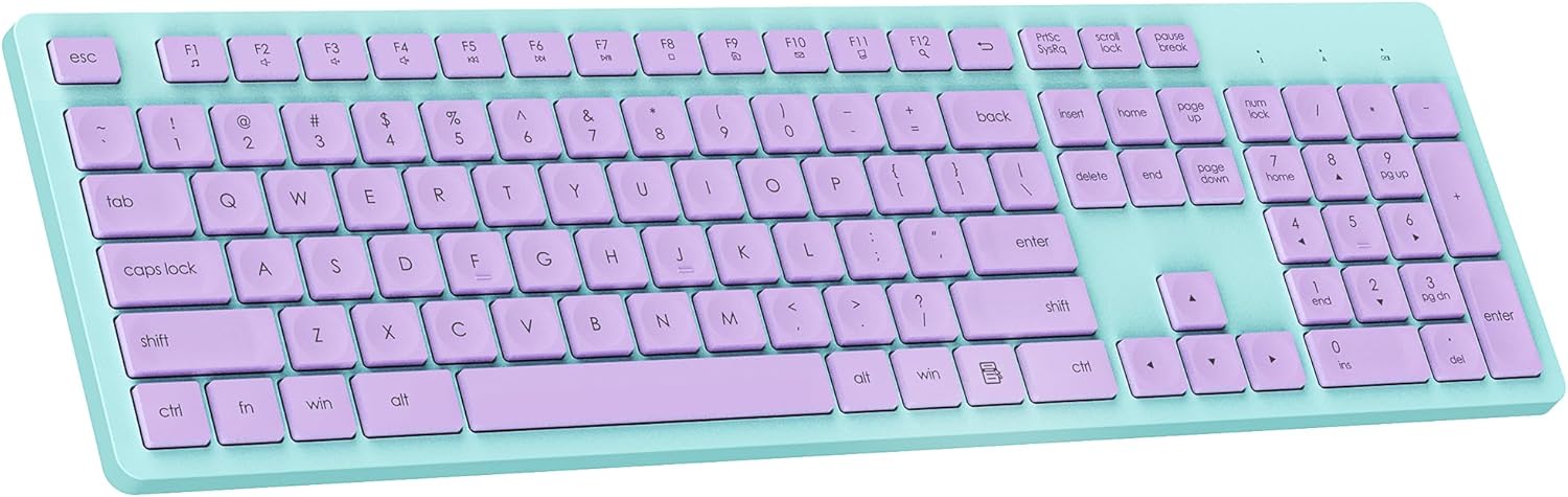 LeadsaiL Wireless Keyboard | Ergonomic Keyboard | Full-Sized Keyboard | Noiseless Keyboard | 2.4GHz Wireless Keyboard | USB Keyboard - PuriLite