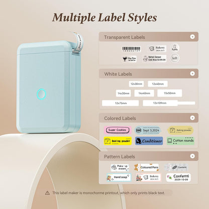 NIIMBOT D110 Mini Label Maker Machine with Tape(Pre-Cut Size 12x40mm), Portable Bluetooth Sticker Printer, Inkless Automatic Feeding One-Touch Custom Printing, Compatible with Phone Only