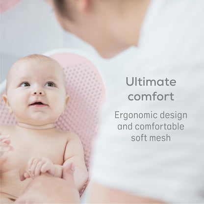 Angelcare Baby Bath Support, Pink, for Babies Less Than 6 Months of Age, Made in Canada