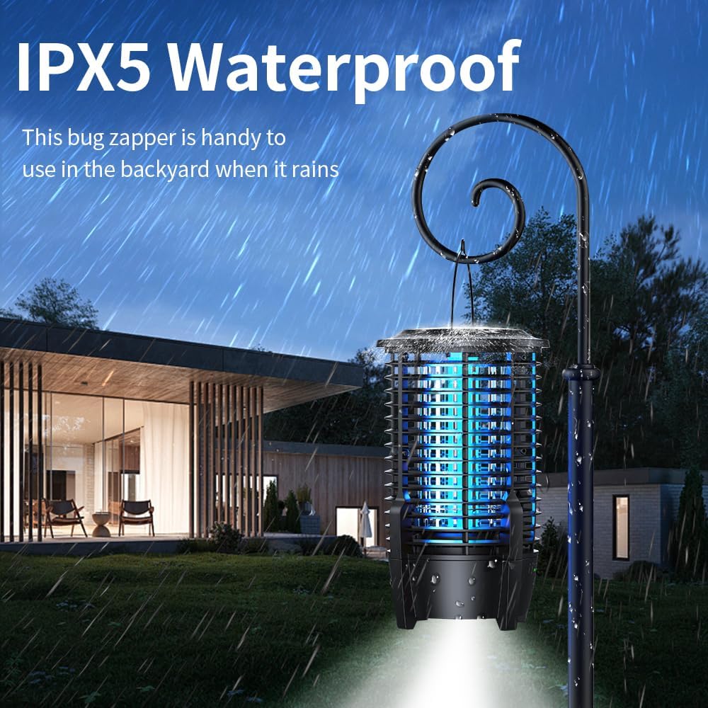 Bug Mosquito Zapper Outdoor with Light, High Powered Mosquito Zappers Killer, Waterproof Insect Fly Zapper Mosquito Trap Outdoor, Mosquito Lamp Bulb, Insect Killer for Home Garden Backyard, Camping