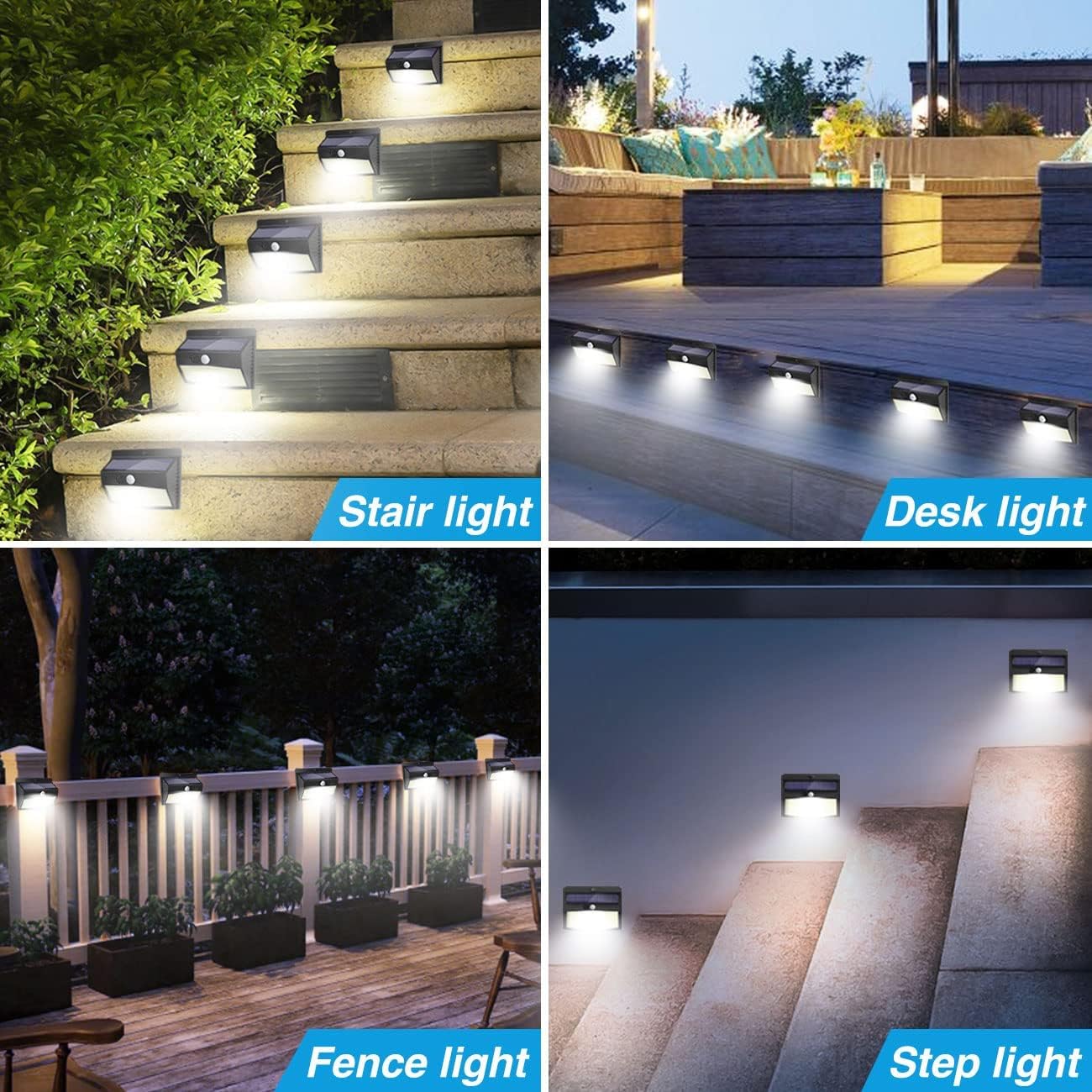 Solar Lights Outdoor, [ 8 Pack/138LED ] Solar Motion Sensor Light Outdoor with 3 Lighting Modes Wireless Waterproof Solar Wall Lights Solar Security Lights for Fence Yard Garden Deck Garage