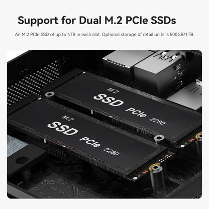 Beelink SER5 MAX Mini PC, AMD Ryzen 7 6800H(6nm, 8C/16T) up to 4.7GHz, Mini Computer 32GB LPDDR5 RAM 500GB NVME SSD, Micro PC 4K@60Hz Triple Display, Mini Gaming Computer WiFi6/BT5.2/HTPC/W-11 Pro