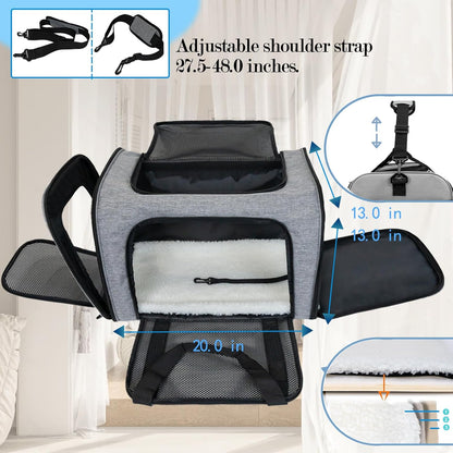 Top tasta Dog Cat Carrier Pet Carriers for Small Medium Large Cats Dogs Carrier Soft Sided Small Puppy Dog Carrier Portable Foldable Airline Approved Dog Cat Travel Carrier Grey Medium