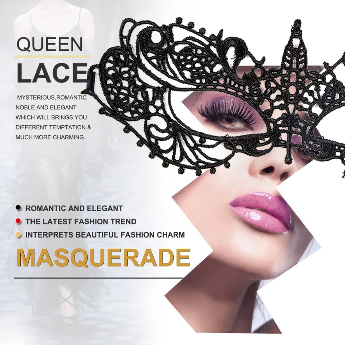 MYMENU Masquerade Mask for Women Venetian Lace Eye Masks For Party Prom Ball Costume Mardi Gras Party Supply