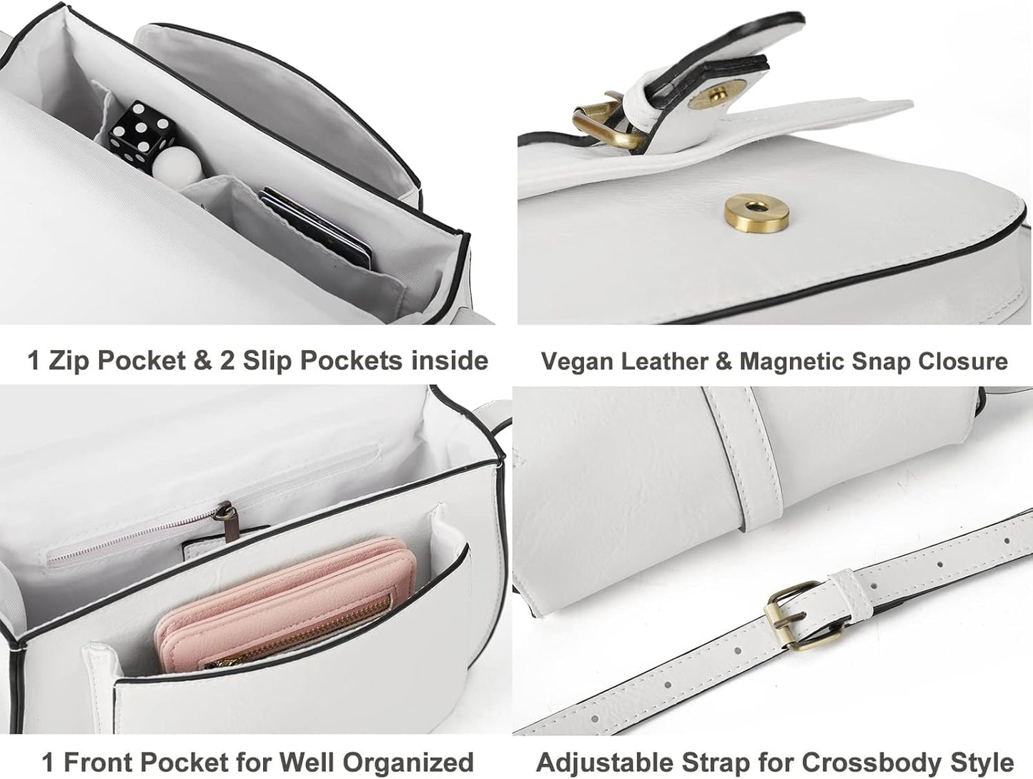 Crossbody Bags for Women Small Over the Shoulder Saddle Purses and Boho Cross body Handbags,Vegan Leather