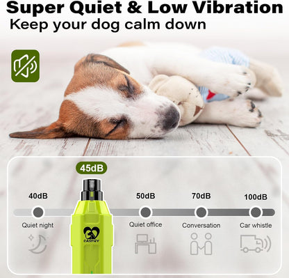 Casfuy 6-Speed Dog Nail Grinder Newest - Super Quiet Pet Nail Grinder Rechargeable Electric Dog Nail Trimmer Professional Paws Grooming & Smoothing Tool for Large Medium Small Dogs (Bright Blue)