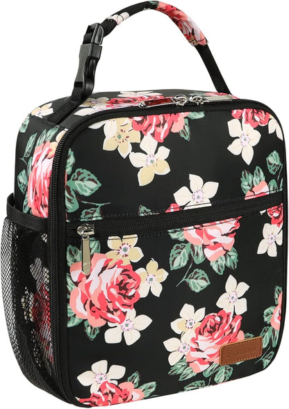 Lunch Box for Men Women Adults Small Lunch Bag for Office Work Picnic - Reusable Portable Lunchbox, Black