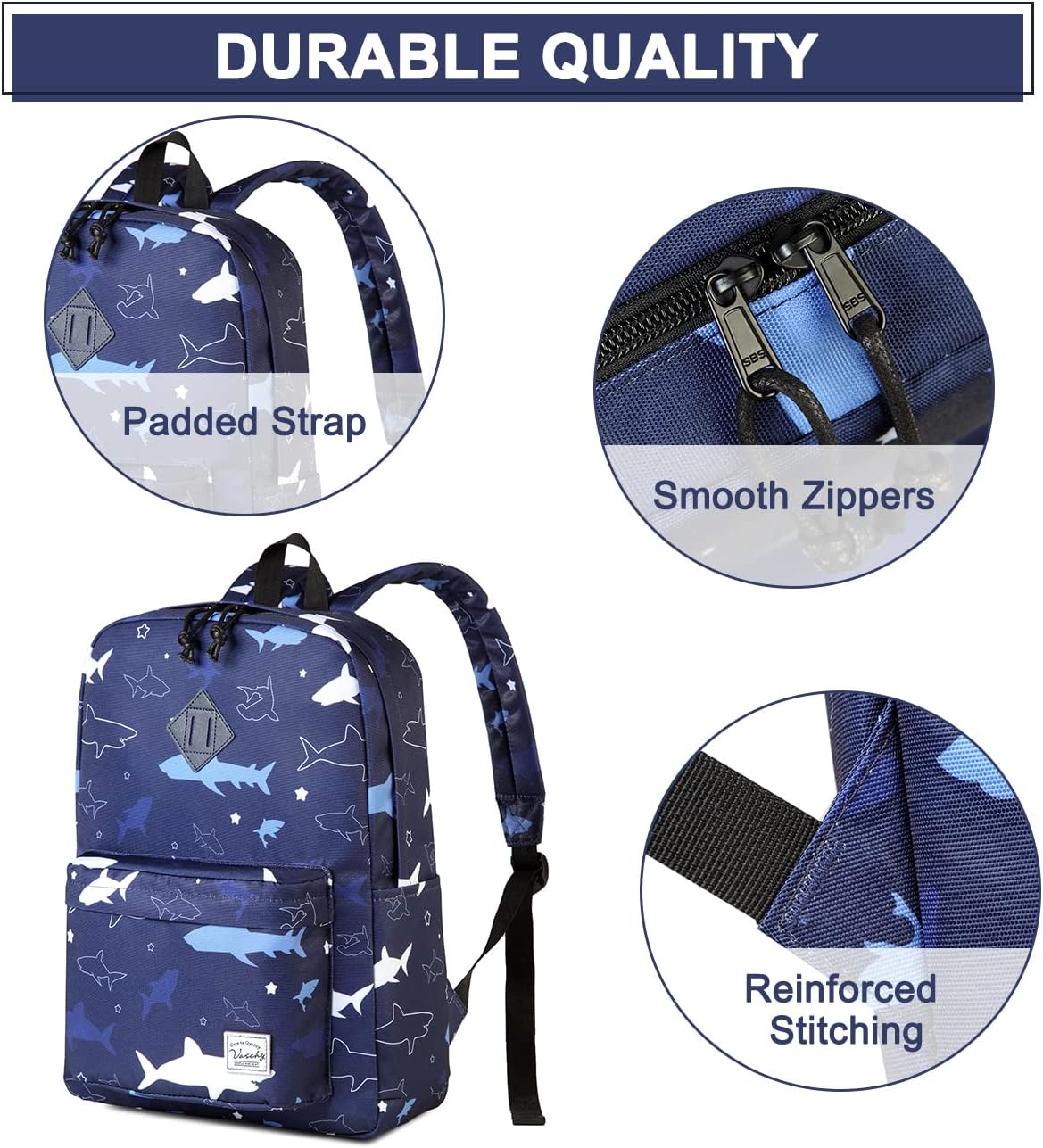 School Backpack for Kids, VASCHY Lightweight Water Resistant Casual Schoolbag Daypack for Men Women Teen Boys Girl Bookbag