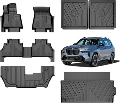 AOMSAZTO Floor Mats & Trunk Mat for 2024 2025 Chevy Equinox EV (Non Fuel),TPE All Weather Protection 2 Rows Car Floor Liners with Cargo Liner for Chevrolet Equinox EV (Non Fuel)