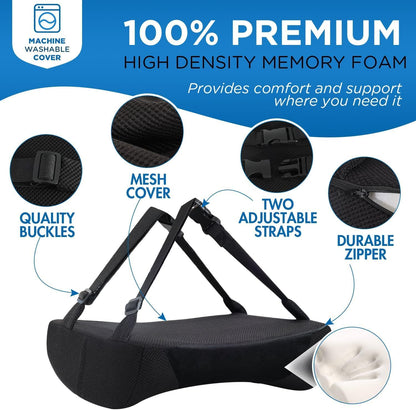 Gel Lumbar Support for Office Chair Back Support for Lower Back Pain Relief Cooling Chair Back Support Cushion Improves Posture Back Rest Memory Foam Back Support Pillow for Gaming Chair, Driving Seat