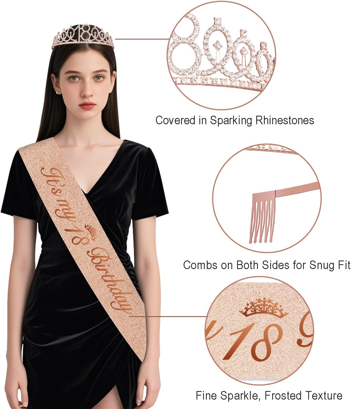 40th Birthday Decorations for Women,32pcs 40th Birthday Party Decorations,Including Backdrop, Crown,Sash,banner, Hanging Swirl,Cake Topper,balloons,Paper Fans,Anniversary Card and paper fans