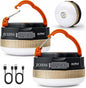 2 Pack Camping Lights Lanterns, USB Rechargeable LED Tent Light with Magnetic Base, 4 Modes with Hook, Portable Waterproof Outdoor Camping Lantern for Hiking, Fishing, Emergency