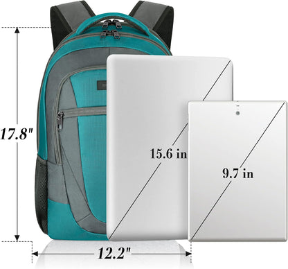 Backpack for Men and Women, School Backpacks for Teen Boys and Girls, Black Water Resistant Back Pack, Business Men Sturdy Computer Bag with USB Charging Port, Gifts