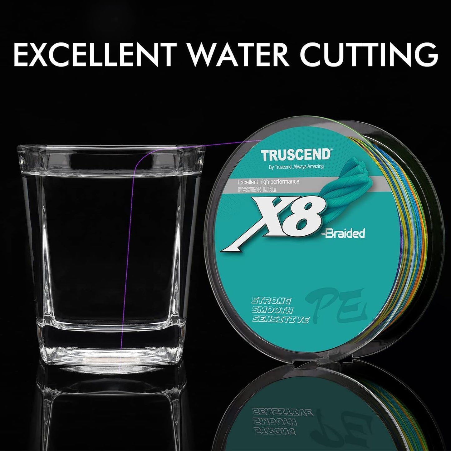 TRUSCEND X8 Braided Fishing Line, Durable and Valuable Braid PE Line for Professionals, More Thinner More Smoother Performance for Casting Well, Must-Have Freshwater Fishing Gear, Fishing Gift for Men