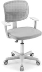 Costzon Kids Desk Chair, Children Study Computer Chair with Adjustable Height, Lumbar Support, Smooth Casters, Swivel Mesh Seat, Ergonomic Kids Task Chair for 4-12, Home, School, Office (Grey)