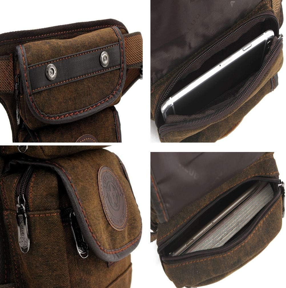 Motorcycle Drop Leg Bag Nylon Waist Pack for Men Women Travel Hiking Tactical Cycling Bike Ride Riding Crossbody Shoulder Fanny Pouch