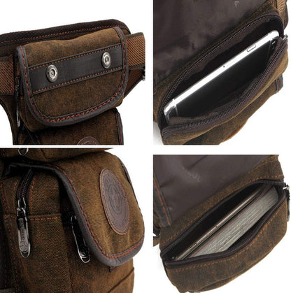 Motorcycle Drop Leg Bag Nylon Waist Pack for Men Women Travel Hiking Tactical Cycling Bike Ride Riding Crossbody Shoulder Fanny Pouch