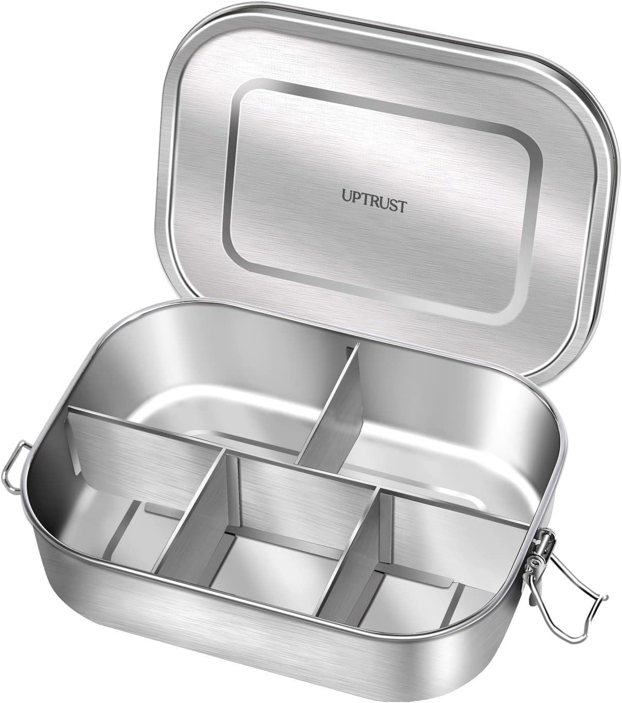 UPTRUST Leak Proof Stainless Steel Bento Lunch Container, (47OZ/1400ML) Metal Bento Lunch Box for Kids or Adults, 3 Compartment Packing Box for Work Lunch