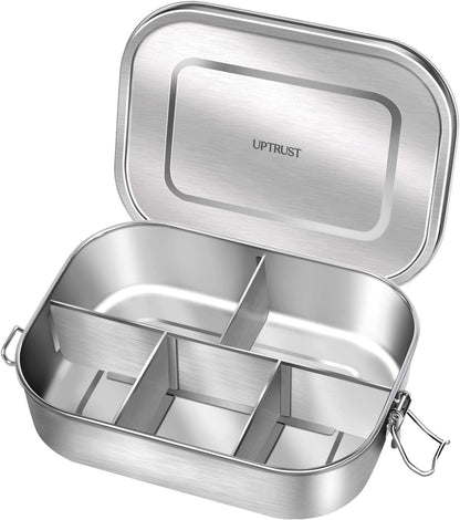 UPTRUST Leak Proof Stainless Steel Bento Lunch Container, (47OZ/1400ML) Metal Bento Lunch Box for Kids or Adults, 3 Compartment Packing Box for Work Lunch