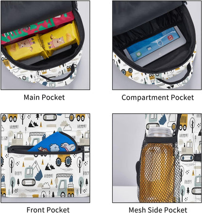 Toddler Backpack Construction Truck Tractor Kid Backpack for Boys Waterproof Bookbag Kindergarten Preschool sac a dos enfant