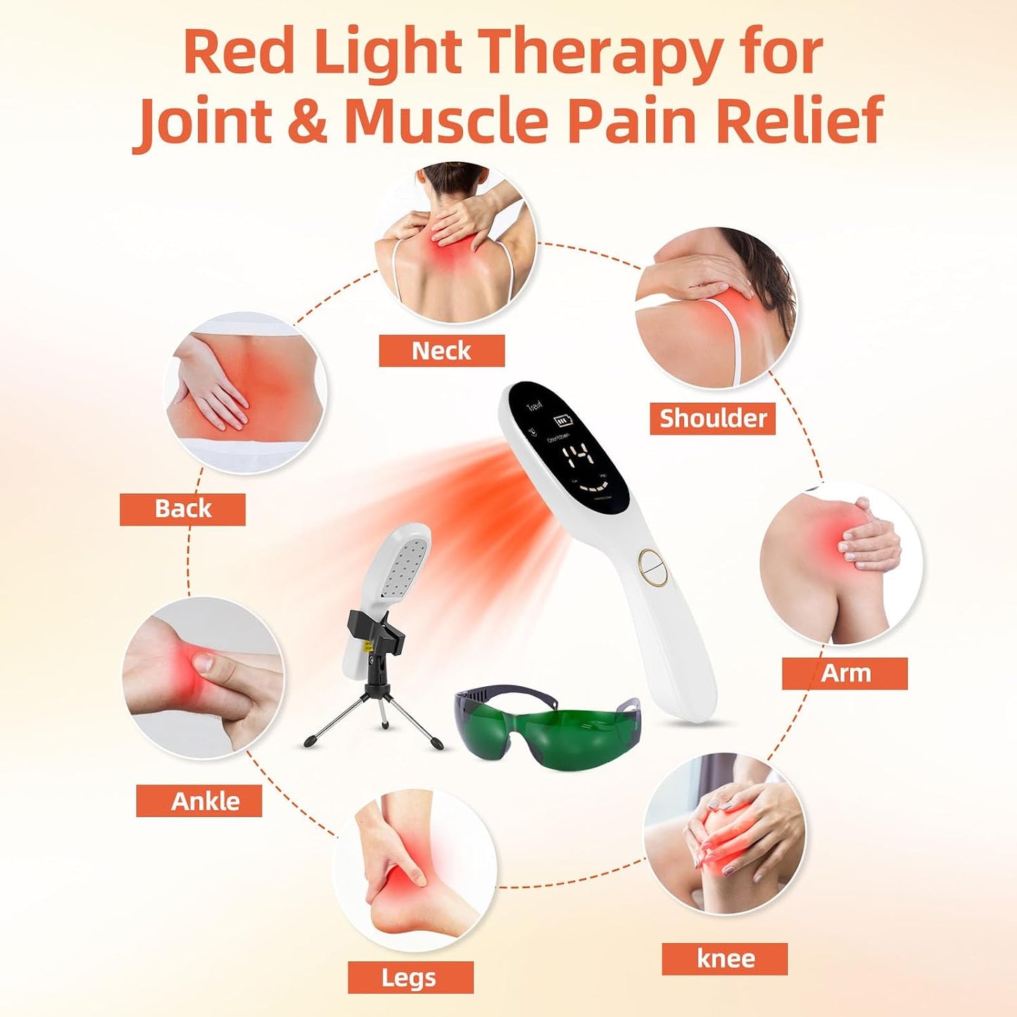 Red Light Therapy Device for Dogs & Cats, Muscle Relief, Handheld Red & Infrared Light for Humans & Pets Daily Use