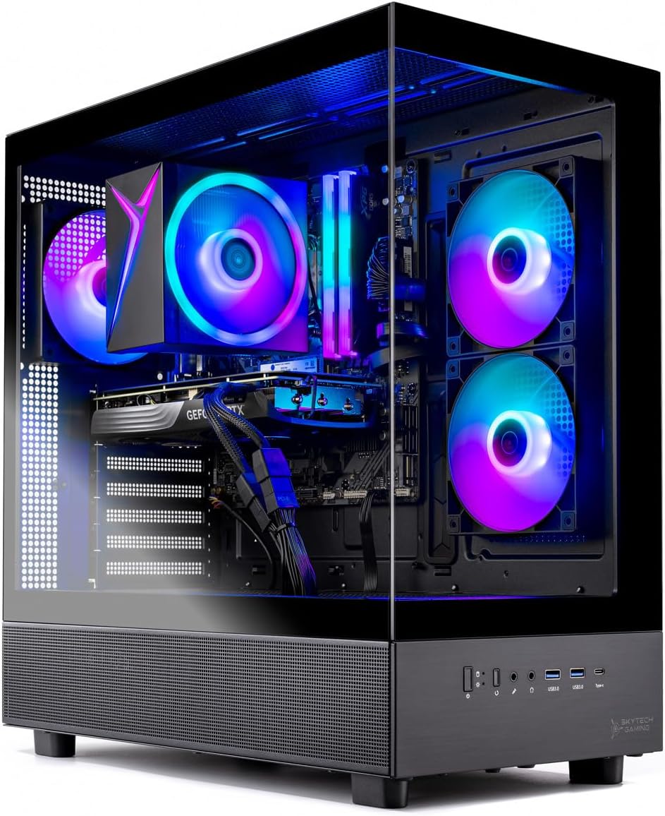 Skytech Shadow Gaming PC, Intel i5 13400F 2.5 GHz (4.6GHz Turbo Boost), NVIDIA RTX 4060 8GB GDDR6X, 1TB NVME, 32GB DDR5 RAM 5200 RGB, 650W Gold PSU, Wi-Fi, Win 11 Home