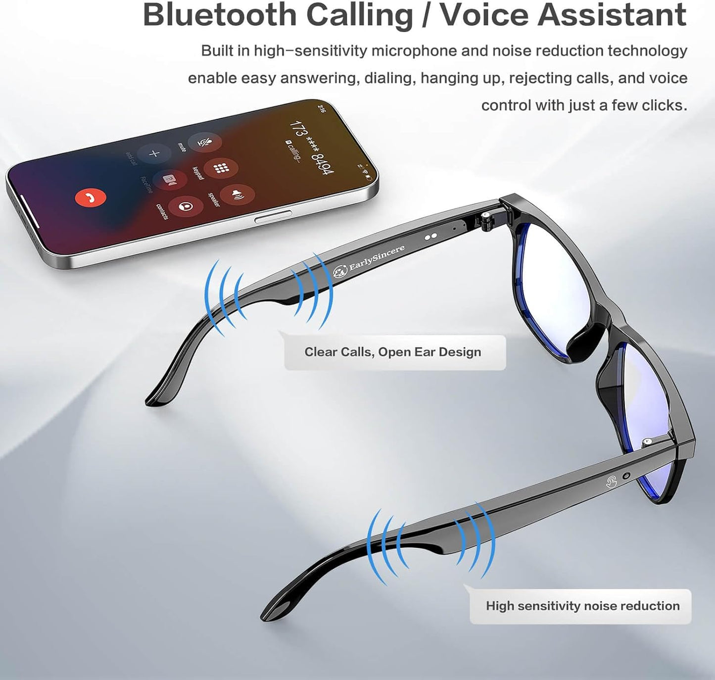 2025 AI Translation Smart Glasses for Men Women,7 Day Ultra-Long Standby,Anti-Blue Light/UV400,Bluetooth Glasses with 163 Translation,IP65 Waterproof,Multifunctional Sunglasses for Android iOS Black