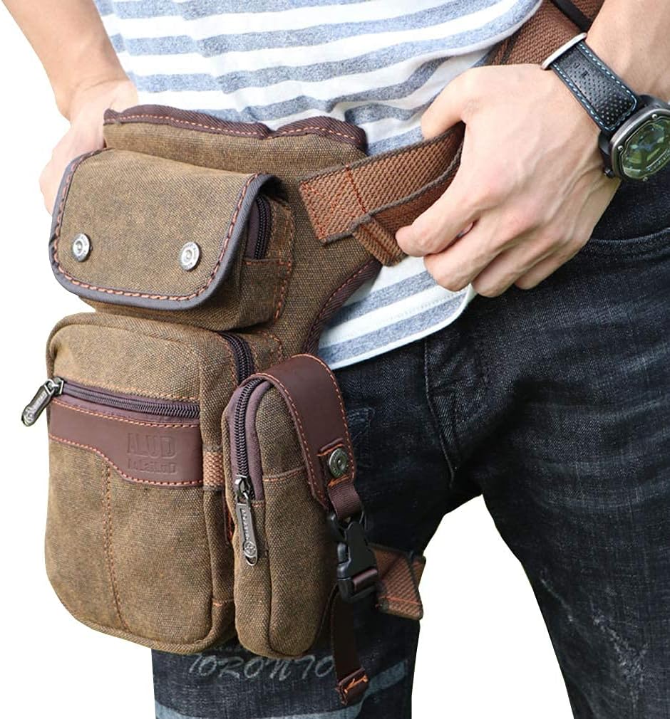 Motorcycle Drop Leg Bag Nylon Waist Pack for Men Women Travel Hiking Tactical Cycling Bike Ride Riding Crossbody Shoulder Fanny Pouch