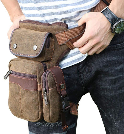 Motorcycle Drop Leg Bag Nylon Waist Pack for Men Women Travel Hiking Tactical Cycling Bike Ride Riding Crossbody Shoulder Fanny Pouch