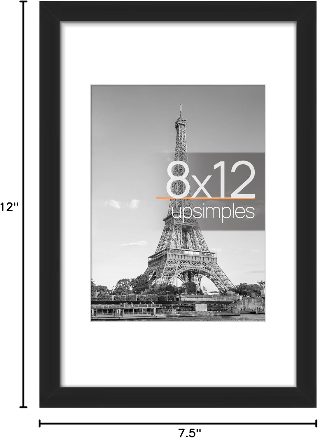 upsimples 11x14 Picture Frame, Display Pictures 8x10 with Mat or 11x14 Without Mat, Wall Hanging Photo Frames, Black
