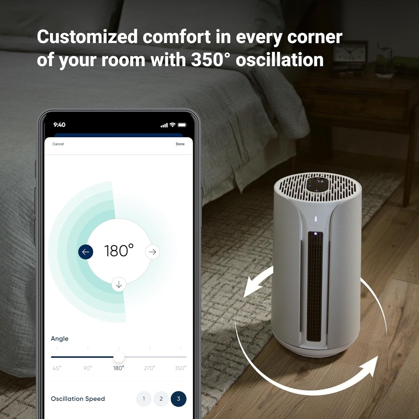 BLUEAIR Air Purifiers for Medium Rooms, Bedroom, Kitchen, Cleans 1,858 sqft in one hour, HEPASilent Smart Air Cleaner for Home, Pets, Allergies, Dust, Mold, Smoke - Blue Pure 311i Max