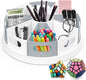 360 Degree Rotating Desk Organizer with Removable Bins, Large Lazy Susan Style Storage Caddy for Office, Home, Makeup, Art and Kitchen Use - PuriLite