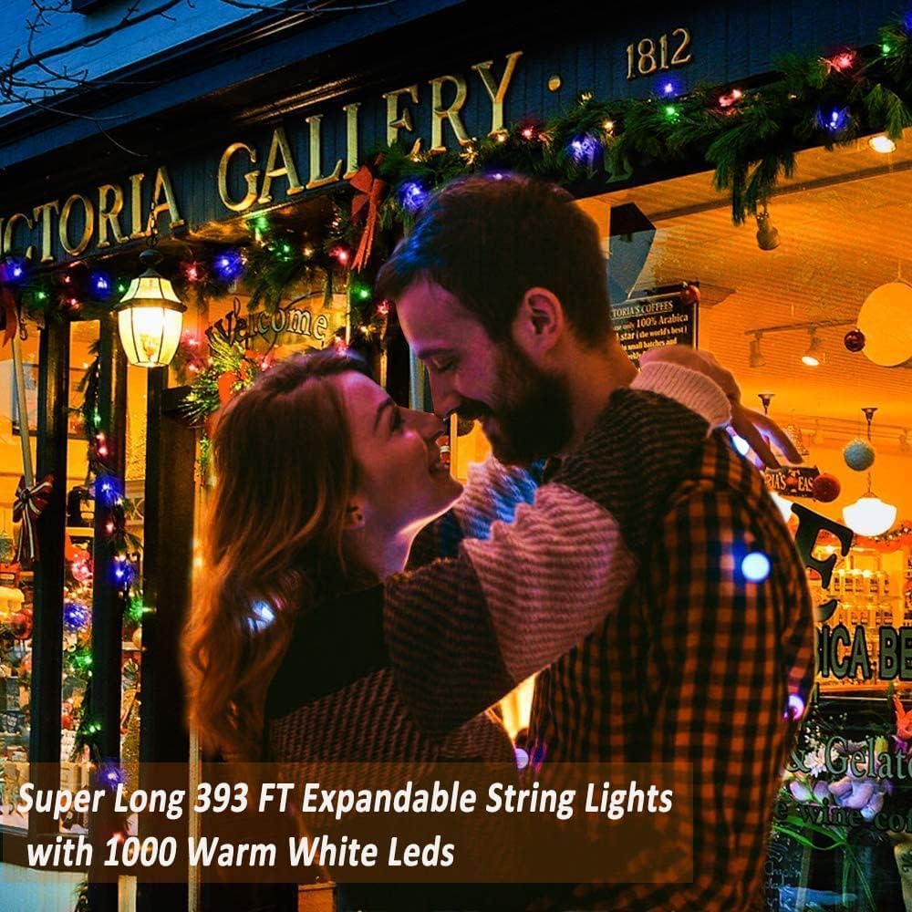 Haili Halloween Lights Outdoor, 105 FT 300 LED Halloween String Lights with Memory Function, Plug in 8 Mode String Lights for Halloween,Christmas,Party, Patio, House Decoration (Purple Orange)