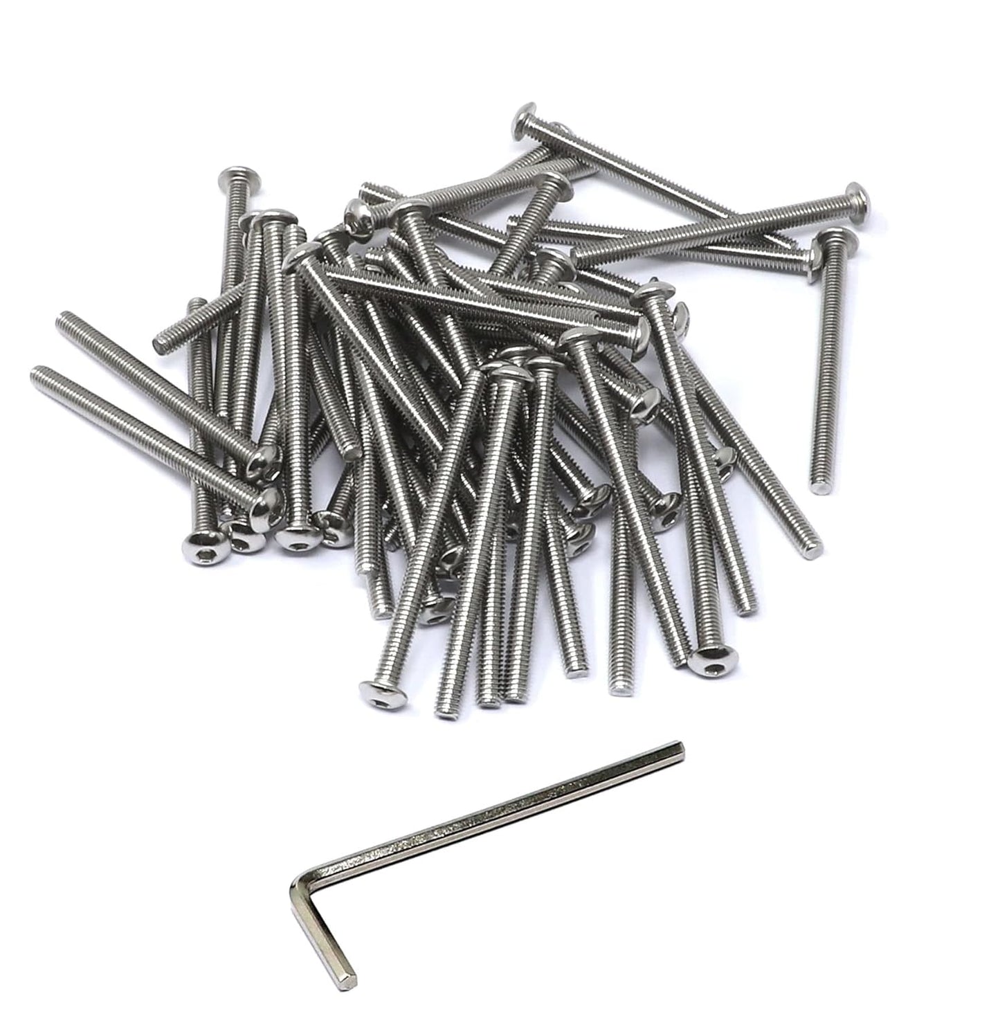 iexcell 50 Pcs M6 x 20mm Thread Pitch 1 mm Stainless Steel 304 Hex Socket Button Head Cap Screws Bolts Kit