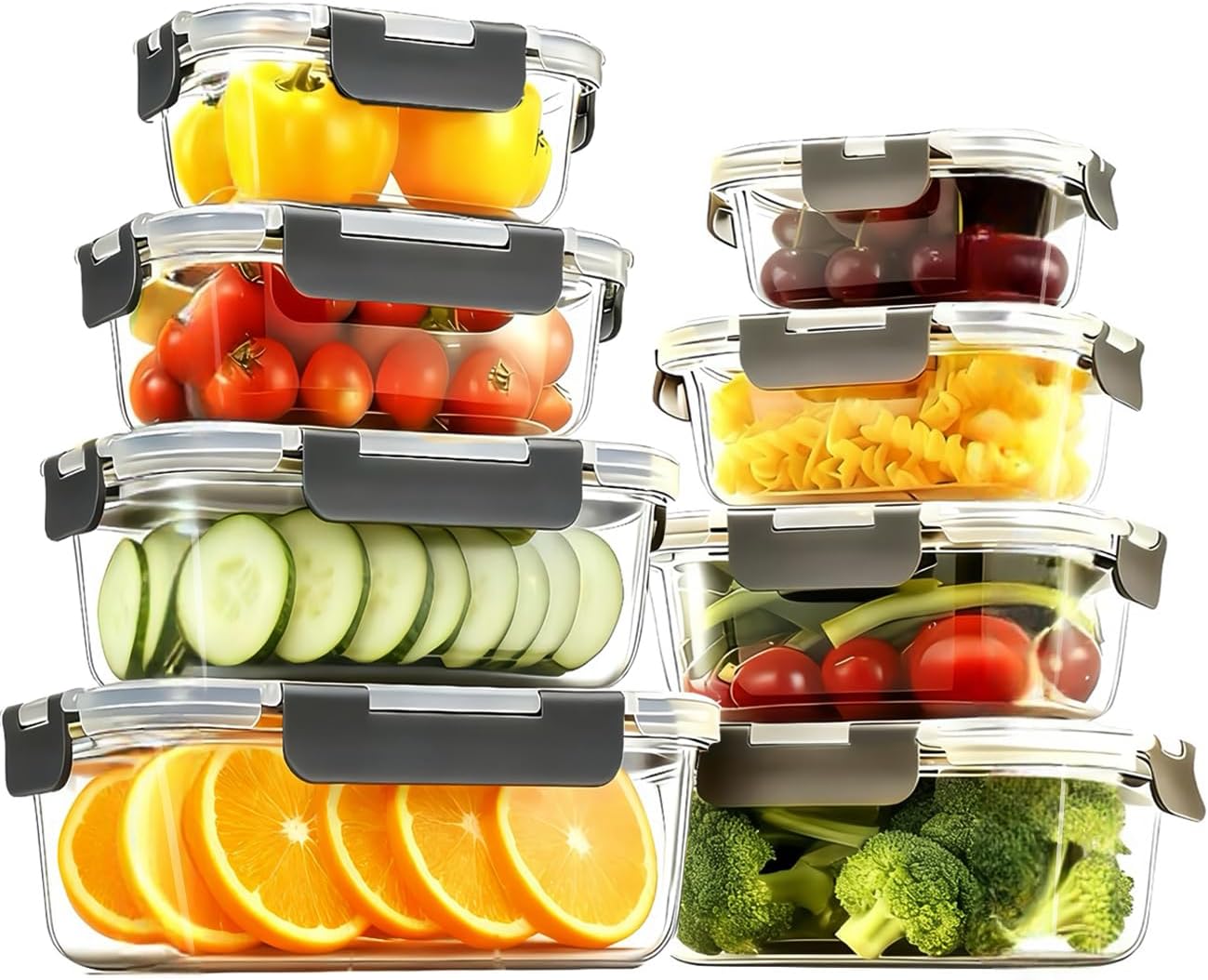 Pure Future Snackle Box Container with Handle - 8 Compartment Divided Serving Tray with Lid - Crystal Clear Charcuterie Box for Travel, Parties, Movie Nights & Daily Snacks (Hand Wash Only)