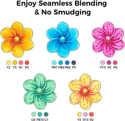 Ohuhu 48 Color Alcohol Markers Brush Tip: Double Tips Drawing Marker for Adults Artists Coloring Books Soft Tip Markers 1 Alcohol-based Marker Blender, Brush & Chisel- Honolulu Art Pen Gift - PuriLite