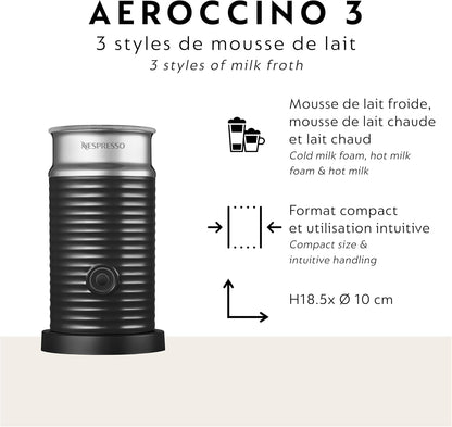 Nespresso Vertuo Next Coffee and Espresso Machine by Breville with Aeroccino Milk Frother - Light Grey