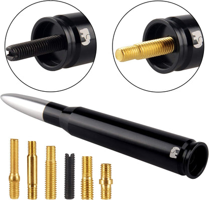 ONE250 Bullet Style Antenna, Compatible with Dodge RAM (RAM 1500, RAM 2500 or RAM 3500 1994-2024) & Ford F-Series (F-150 F-250 F-350 Super Duty Ford Raptor Ranger Trucks 1997-2024) (Silver)