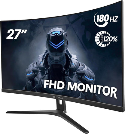 CRUA 34 Inch Curved Gaming Monitor 144HZ, White 21:9 Ultra Wide PC Monitor 1500R WQHD 3440X1440P 120% sRGB Computer Display/VA Panel/PIP& PBP/HDMI2.0 & DP1.4/Tilt Adjustment/Wall Mountable